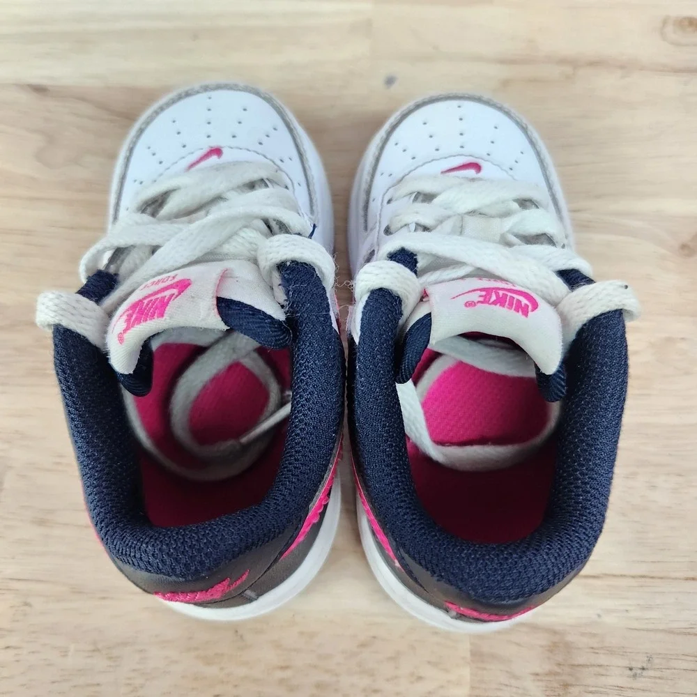 Nike Force 1 Toddler Shoes Size 6C White Obseidian Pink (CZ1691-109)